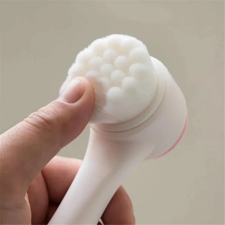 3D double silicone facial cleansing brush