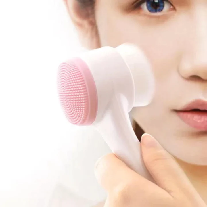 3D double silicone facial cleansing brush