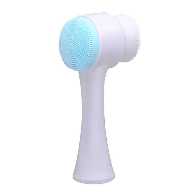 3D double silicone facial cleansing brush