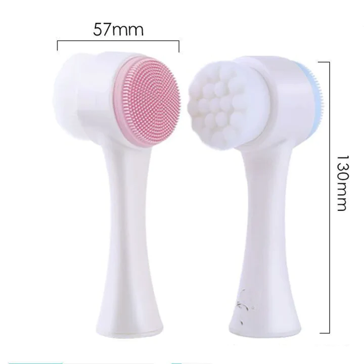 3D double silicone facial cleansing brush